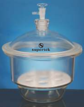 Eksikator sa slavinom 300mm sa porcelanskom plocom, borosilikatno staklo