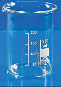 Čaša staklena, niska forma, 400ml, graduisana, sa izlivom