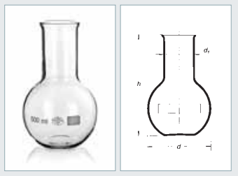 Tikvica (balon), ravno dno, široko grlo, 10000ml, sa rubom