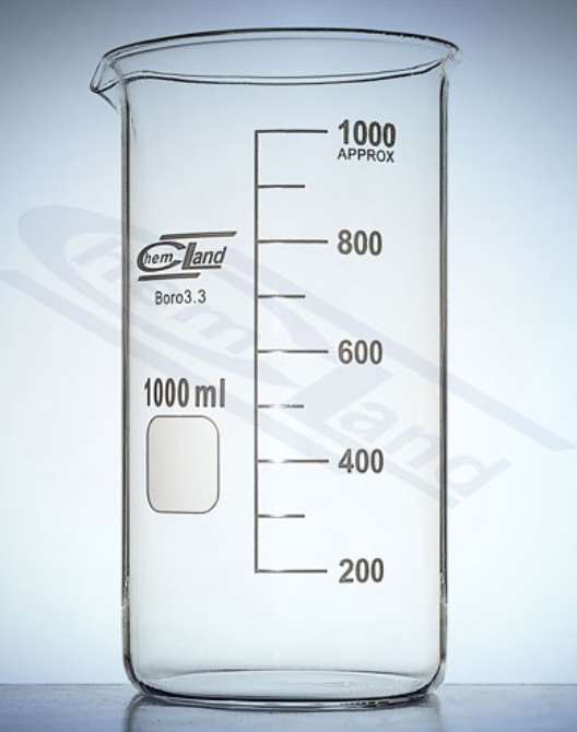 Čaša staklena, visoka forma, 100ml, graduisana, sa izlivom