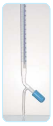 Bireta 25ml (0.1), PRAVA, PTFE slavina navoj (ROTAFLO), Schellbach crta, klasa A (LOT sertifikat) 