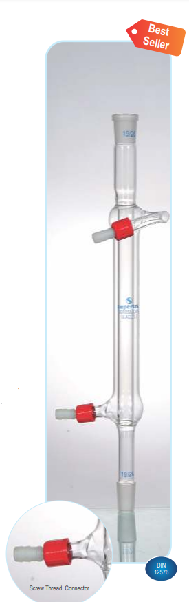 Kondenzator po Libigu, navojni PP priključak, 450mm