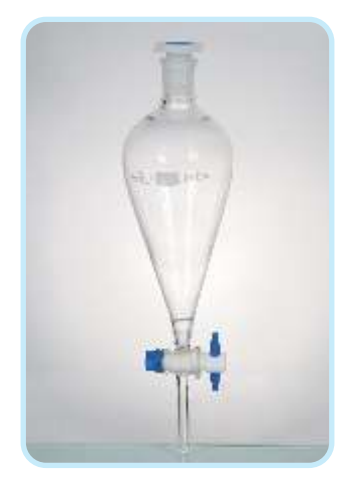 Levak za odvajanje po Squibu, PP čep, PTFE slavina, 50ml brušeno grlo SJ 19/26