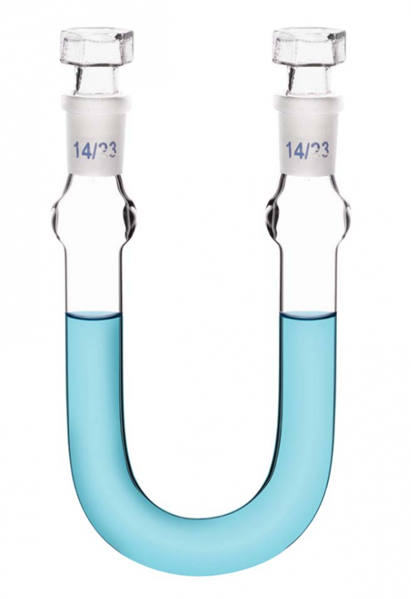 U-cev sa dva staklena čepa 14/23