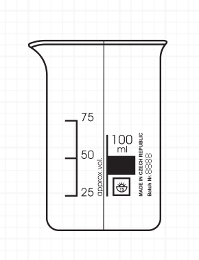 Čaša staklena, visoka forma, 150ml, graduisana, sa izlivom